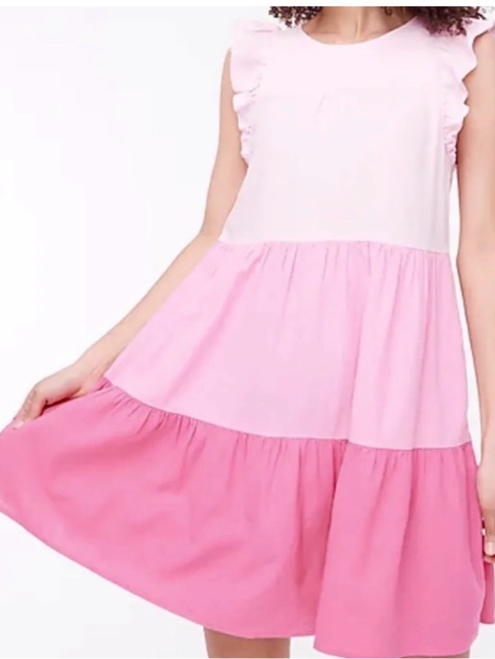 J.Crew Pink Ombre Tiered Linen Viscose Dress Sz 4 Twee Cottagecore Boho